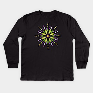 Mandala Love - Ivy Grape Kids Long Sleeve T-Shirt